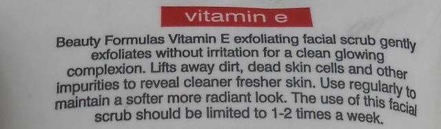 Beauty Formulas Vitamin E Exfoliating Facial Scrub Review2