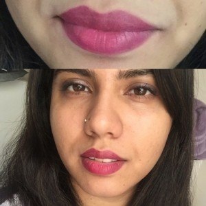 face and lip swatch