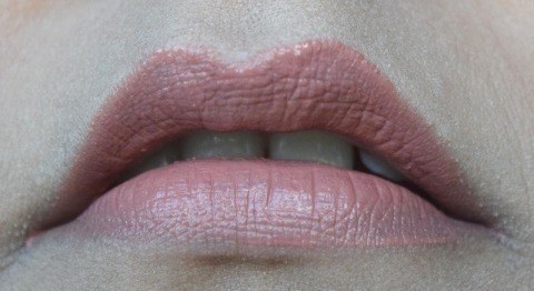 Brown liquid lipstick swatch