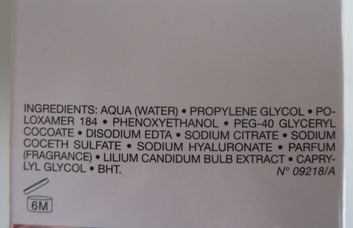 Dior Instant Cleansing Water ingredients