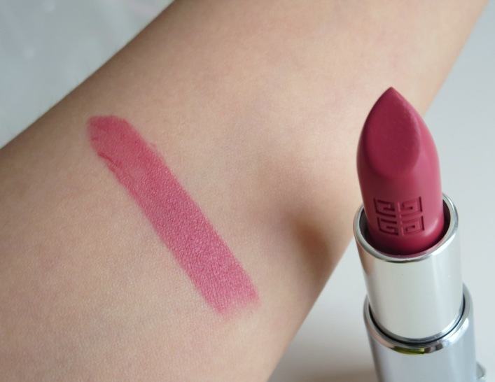 Givenchy Rose Boudoir Le Rouge Lipstick hand swatch