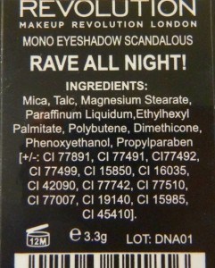 Makeup Revolution London Mono Eye Shadow Scandalous in Rave All Night3