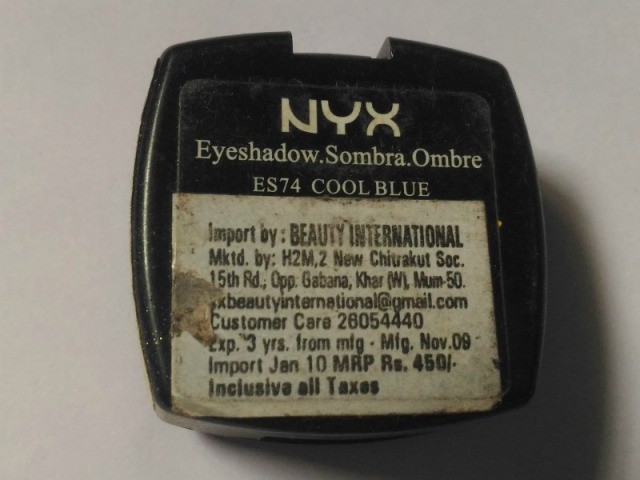 NYX Cool Blue Eyeshadow details