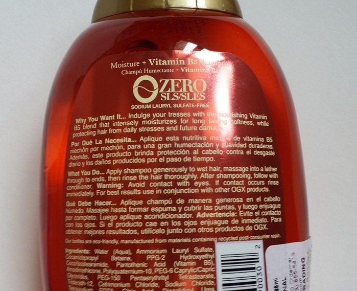 OGX Moisture + Vitamin B5 Shampoo Review3