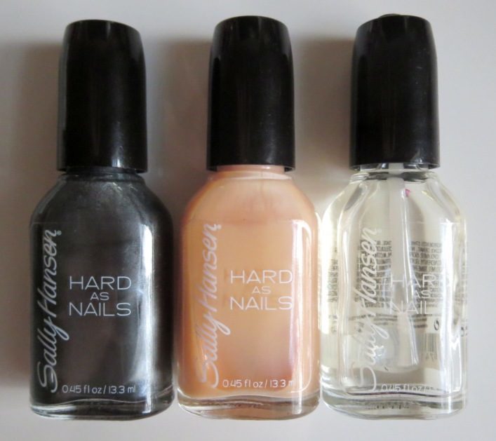 Sally Hansen Hard As Nails Steely Gaze, Set in Stone, and Crystal Clear