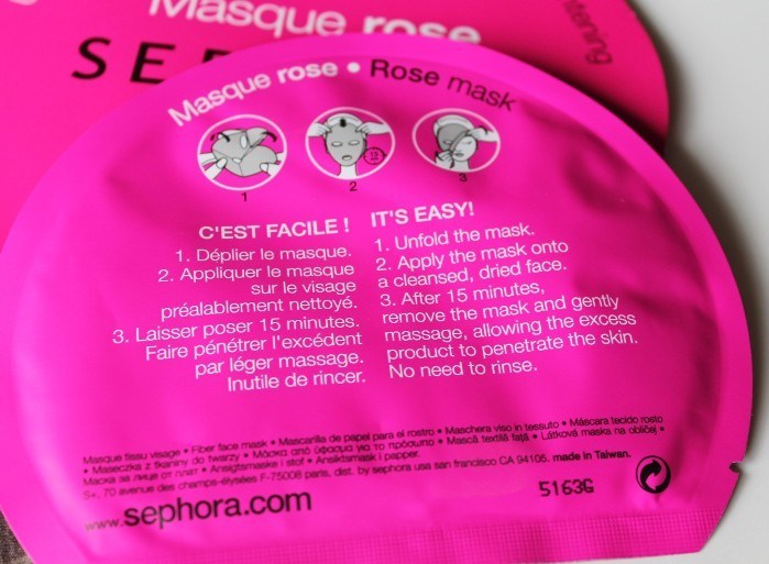 Sephora Collection Ultra Moisturizing and Brightening Rose Face Mask Review1
