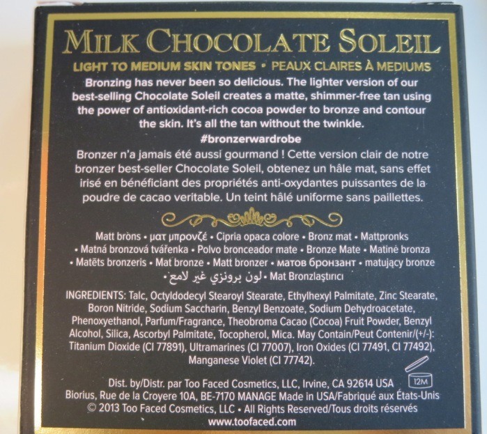 Too Faced Milk Chocolate Soleil Bronzer Review1