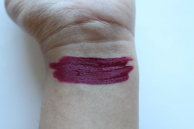 Liquid lipstick swatch