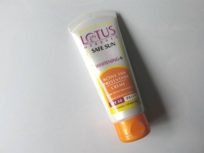 Lotus Herbals Safe Sun Whitening+ Active Tan Prevention Creme SPF 50 PA+++ Review