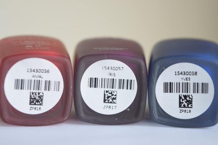 Zoya nail paint labels