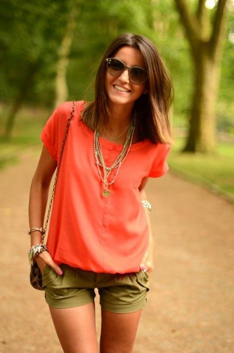 orange and olive outfits