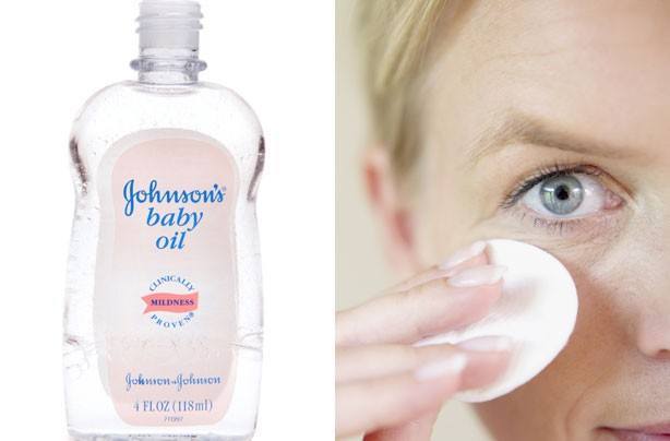 baby oil as makeup remover