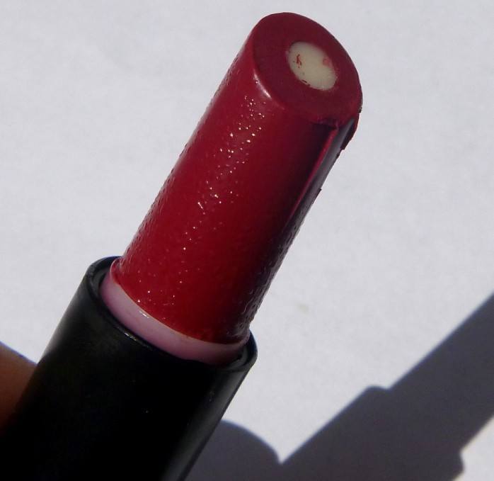 Bright red lipstick