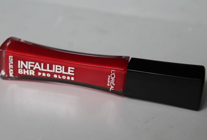 Red lip gloss tube