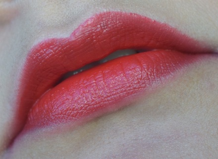 Red lip swatch
