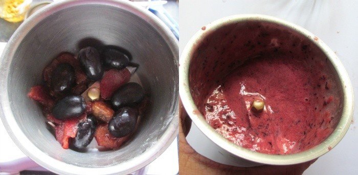 blend plum and black grapes