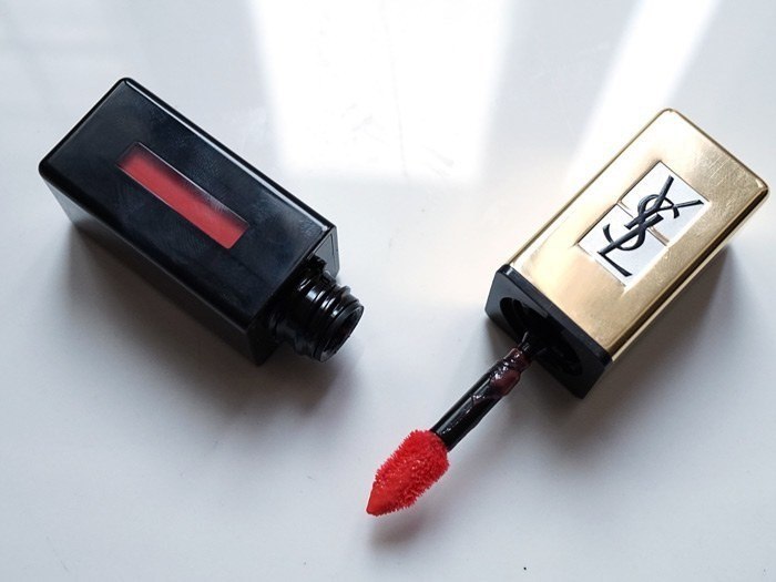 ysl ROUGE PUR COUTURE GLOSSY STAIN POP WATER juicy peach 2