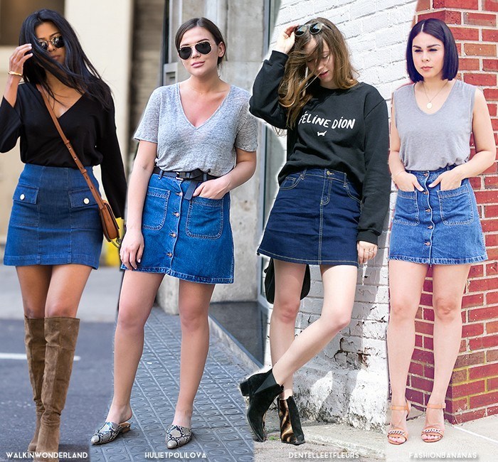 9 Ways to Style Denim Skirts