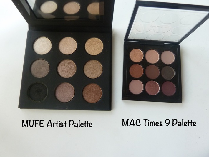 Comparison with MAC eyeshadow palette