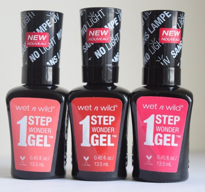 Wet n Wild 1 Step Wonder Gel Nail Color - Coral Support, Crime of Passion,  It's Sher-Bert Day Review