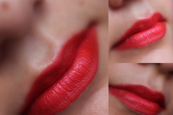red lipstick swatches