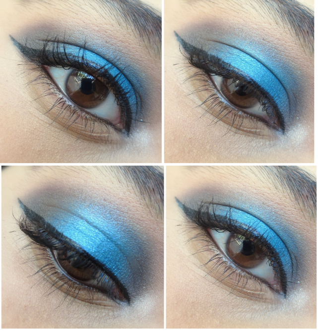 Bright blue eye makeup