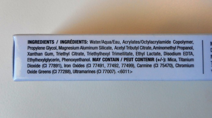 Ingredients NYX liner