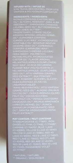Ingredients list lipstick