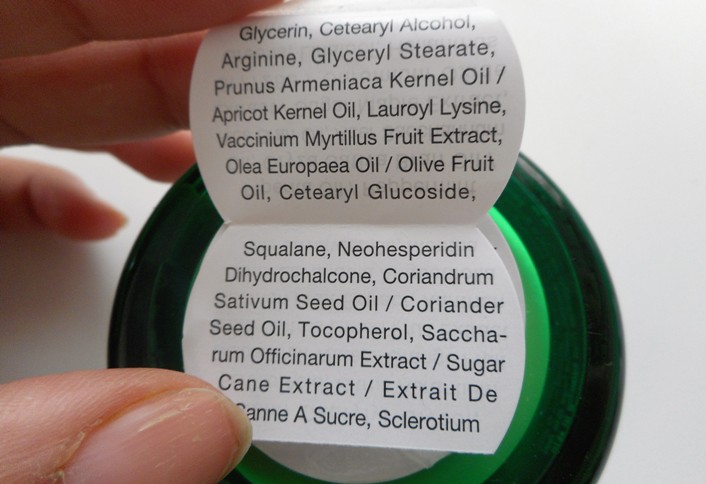Kiehl's Cilantro and Orange Extract Polluant Defending Masque ingredients
