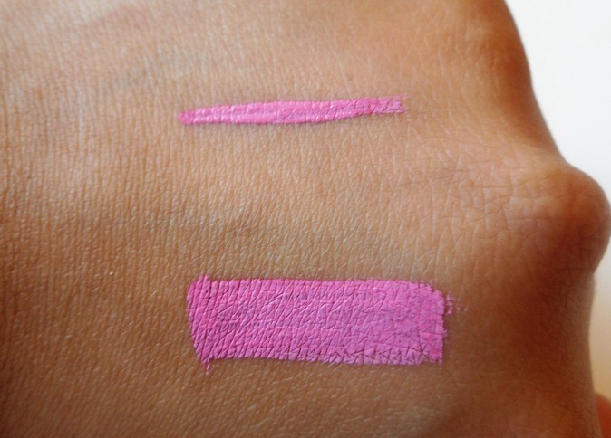 Pink eyeliner swatches