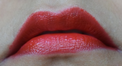 Red lipstick swatch