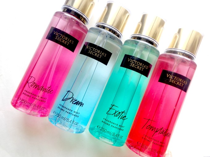 Victoria’s Secret Fragrance Mist bottles