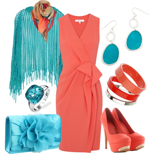 coral and turquoise