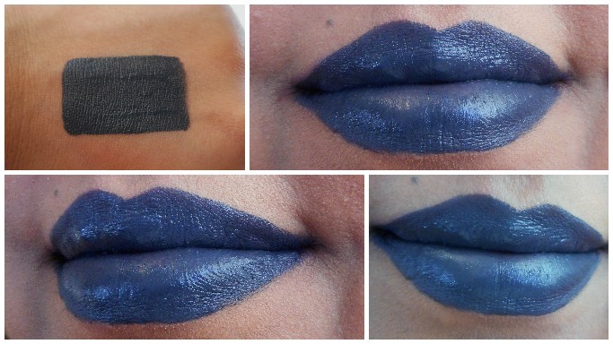 Blue lipstick swatches