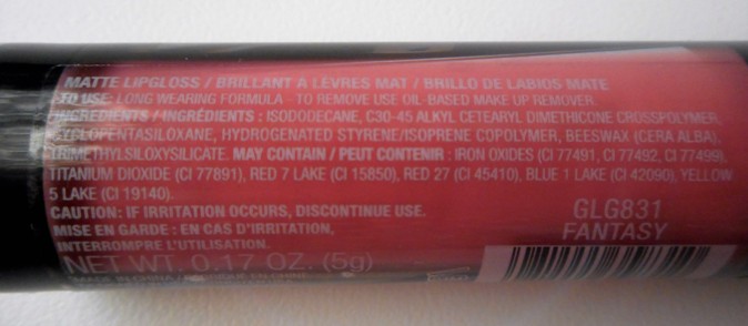 Ingredients lip gloss