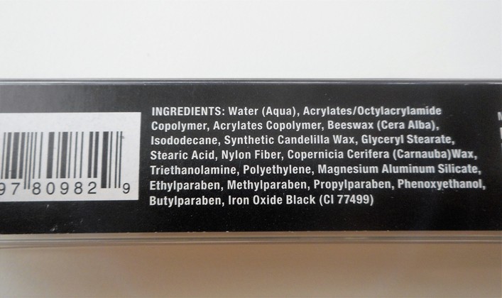 Ingredients mascara