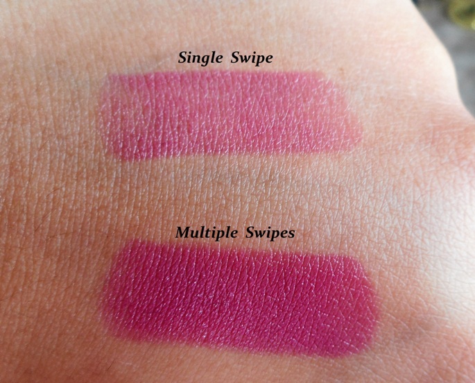 Swatches on the lip