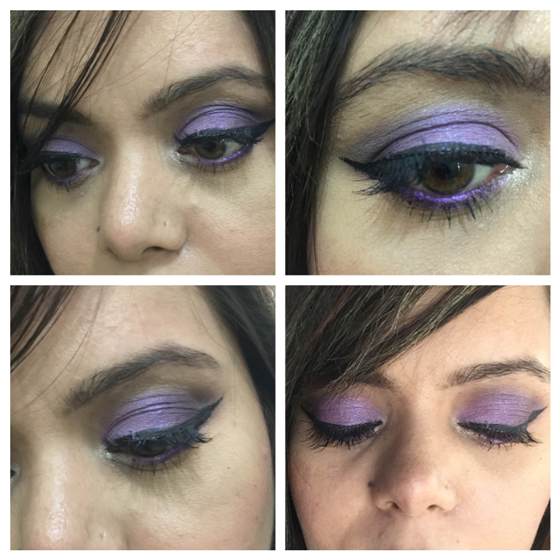 Violet eye makeup