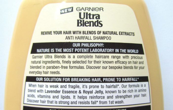 Garnier Ultra Blends Anti Hair Fall Shampoo details