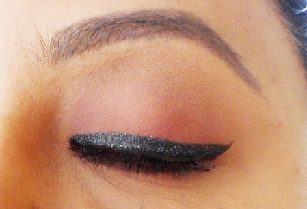Hard Candy Eyeliner in Metallic Black upper lash line