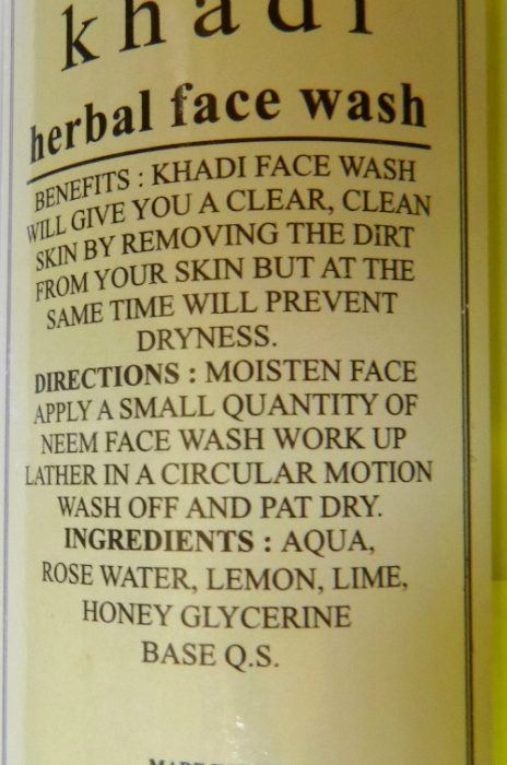 Khadi Herbal Face Wash details