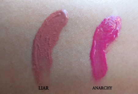 Urban Decay High-Color Lipgloss Hand Swatches