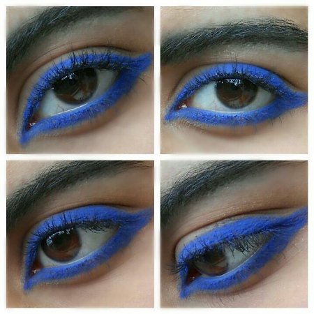 eotd blue eyeliner