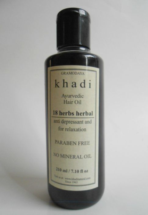Khadi 18 Herbs Herbal Ayurvedic Hair Oil packaging
