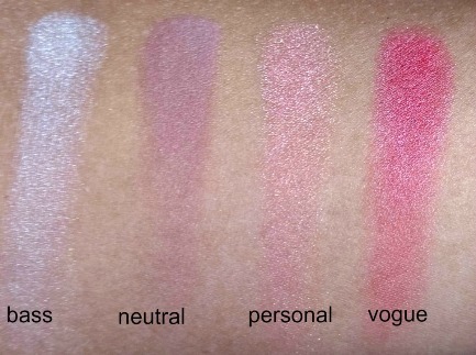 pink eyeshadow swatches