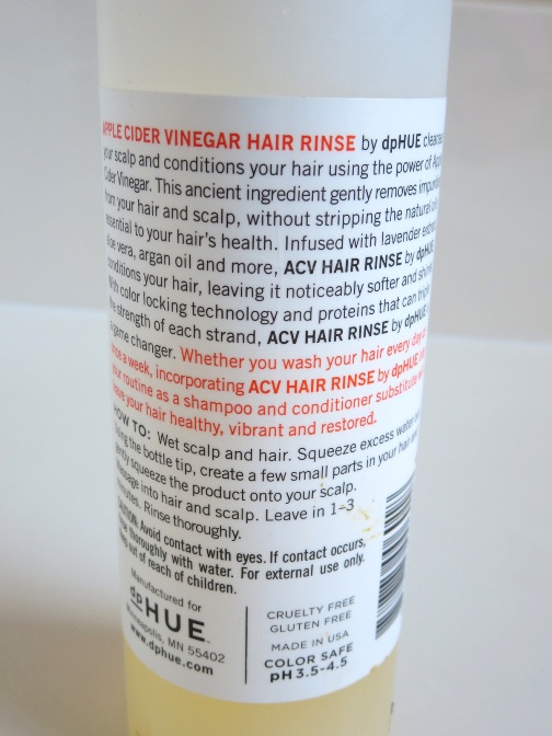 ACV by dpHUE Apple Cider Vinegar Hair Rinse directions