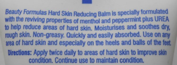 Beauty Formulas Hard Skin Reducing Balm Claims