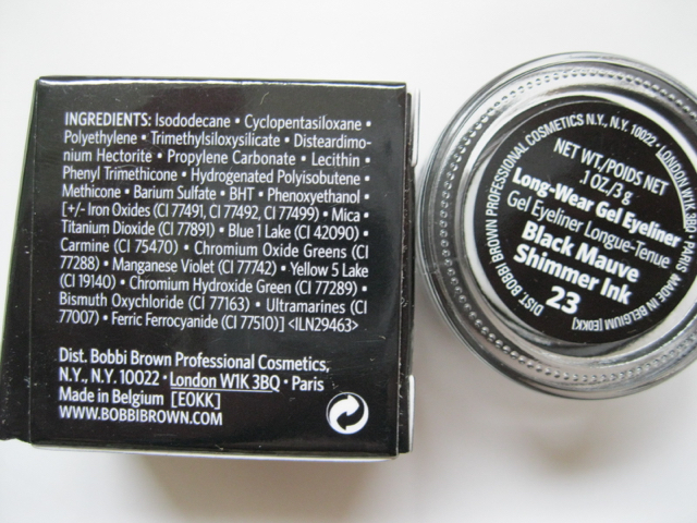 Bobbi Brown Black Mauve Shimmer Ink Long-Wear Gel Eyeliner ingredients