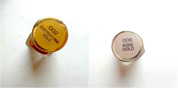Colorbar Coppertone Gold & Rose Gold 24 CT Nail Lacquer  names