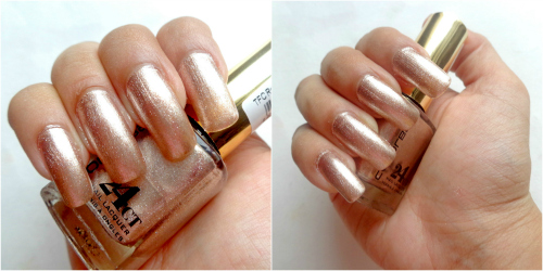 Colorbar Rose Gold 24 CT Nail Lacquer on nails